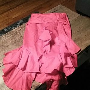 Red, ruffle skirt
